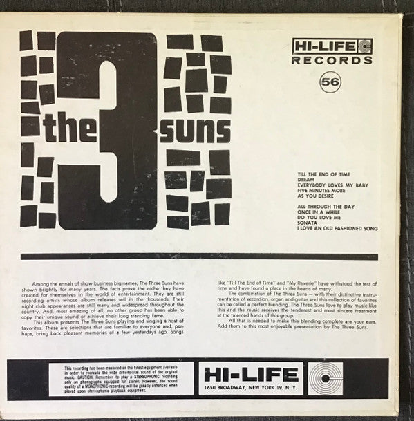 The Three Suns : The 3 Suns (LP, Mono)