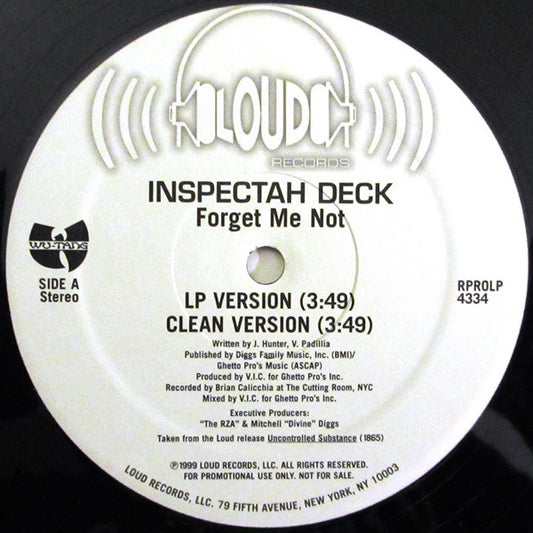 Inspectah Deck : Forget Me Not (12", Single, Promo)