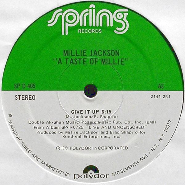 Millie Jackson : A Taste Of Millie (12", Ltd)