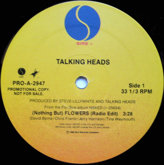 Talking Heads : (Nothing But) Flowers (12", Single, Promo)