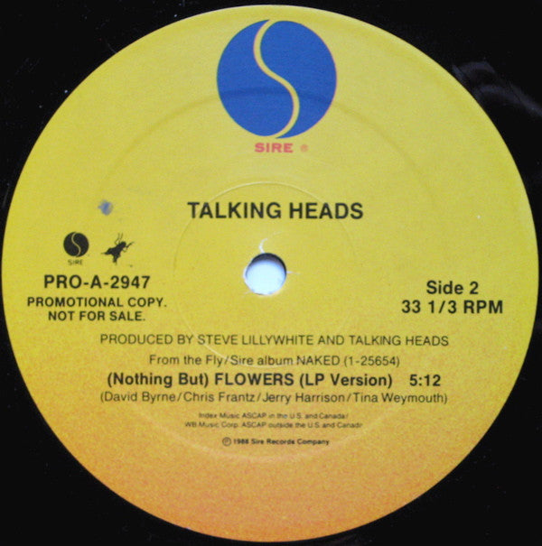 Talking Heads : (Nothing But) Flowers (12", Single, Promo)