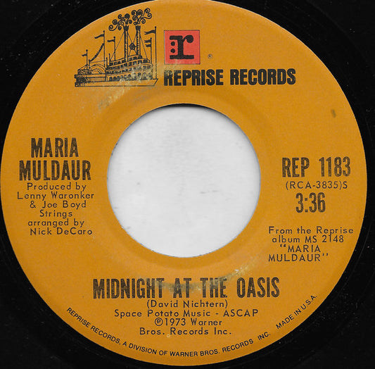 Maria Muldaur : Midnight At The Oasis (7", Single, San)