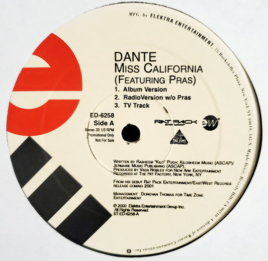 Dante Thomas : Miss California (12", Promo)