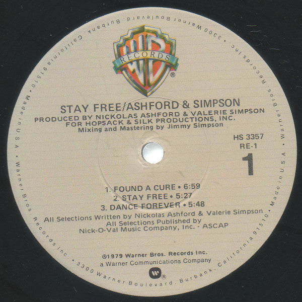 Ashford & Simpson : Stay Free (LP, Album, Jac)