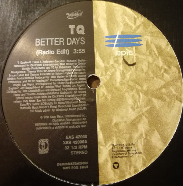 TQ : Better Days (12", Maxi, Promo)