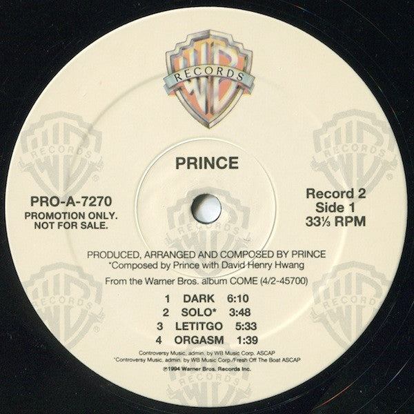 Prince : Come (2xLP, Album, Promo)