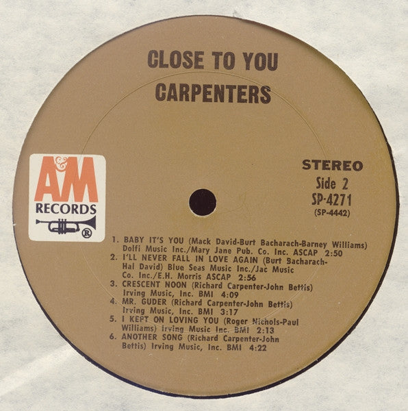 Carpenters : Close To You (LP, Album, Pit)