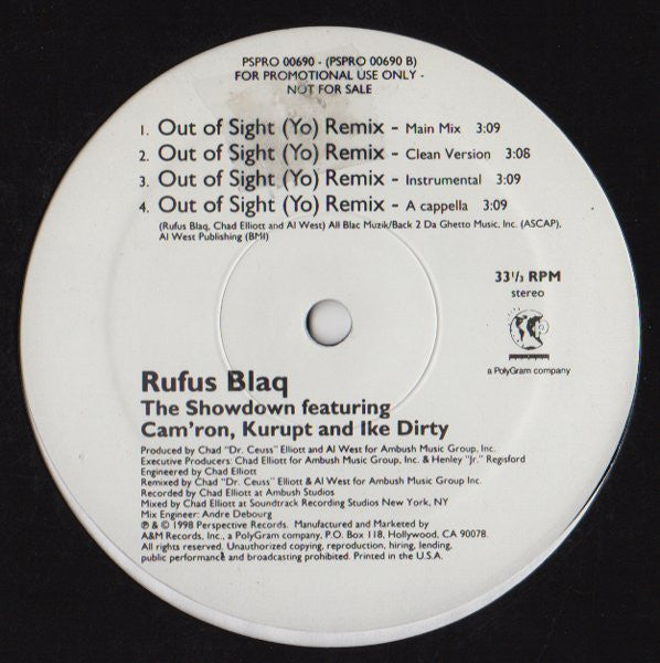 Rufus Blaq : Give It To Me Daddy / Out Of Sight (Yo) Remix (12", Promo)