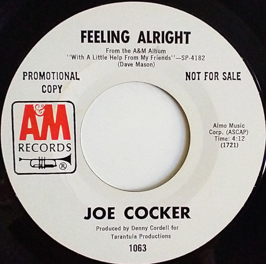 Joe Cocker : Feeling Alright (7", Promo)