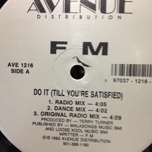 F M : Do It (Till You're Satisfied) (12")