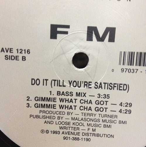 F M : Do It (Till You're Satisfied) (12")