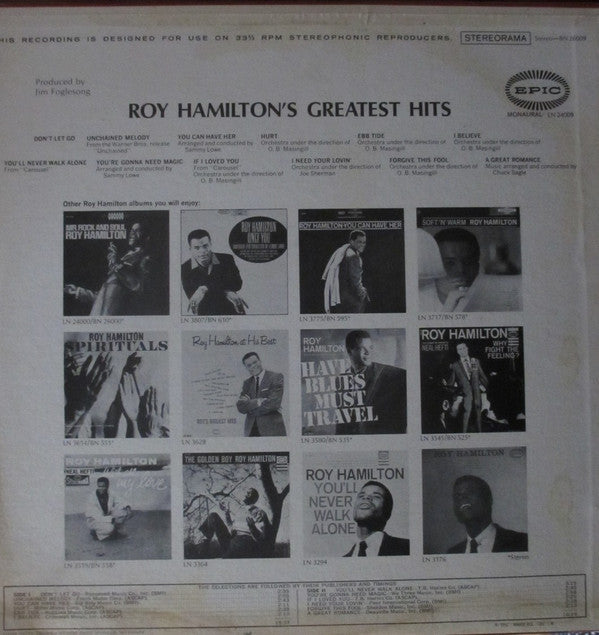 Roy Hamilton (5) : Roy Hamilton's Greatest Hits (LP, Comp)