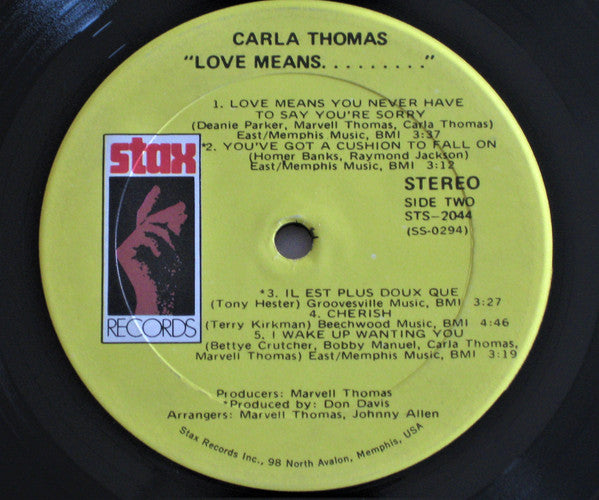 Carla Thomas : Love Means... (LP, Album, Son)