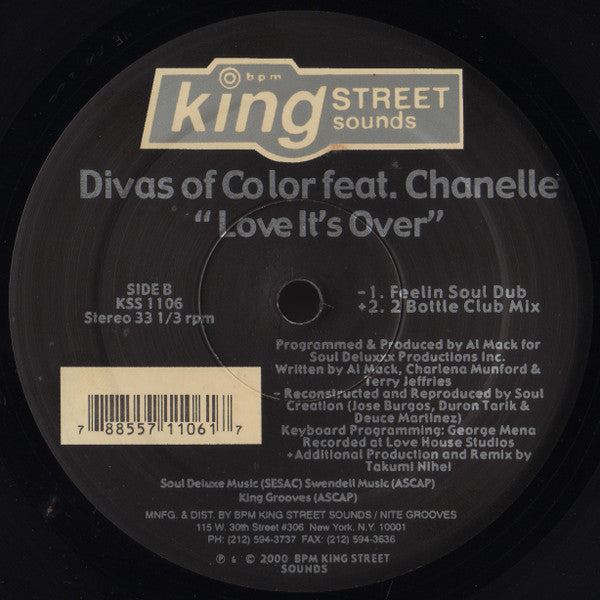 Divas Of Color Feat. Chanelle : Love It's Over (12")