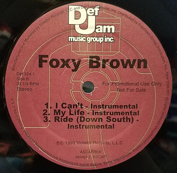 Foxy Brown : I Can't (12", Single, Promo)