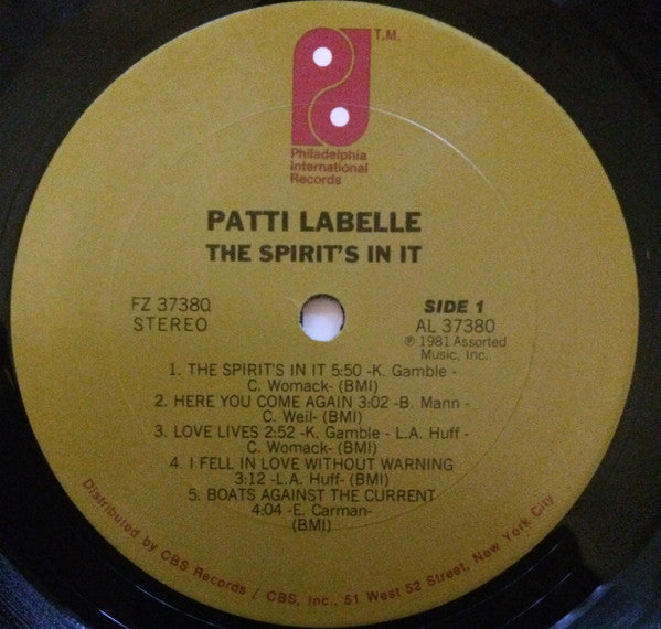 Patti LaBelle : The Spirit's In It (LP, Album, Ter)