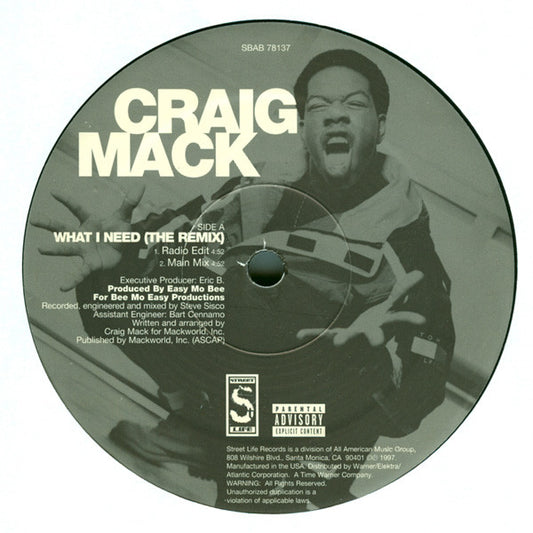 Craig Mack : What I Need (The Remix) (12", Promo)
