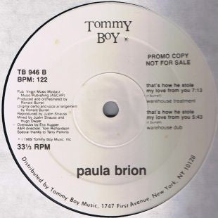 Paula Brion : That's How He Stole My Love From You (12", Promo)