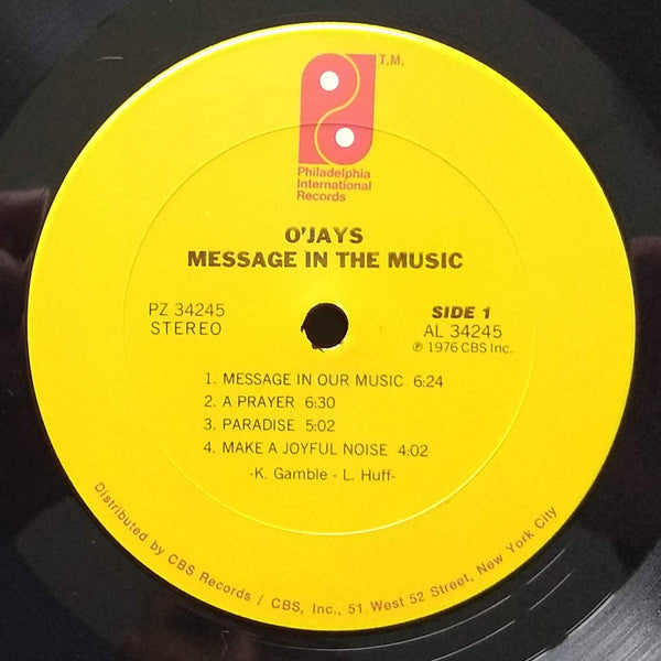 The O'Jays : Message In The Music (LP, Album, Pit)