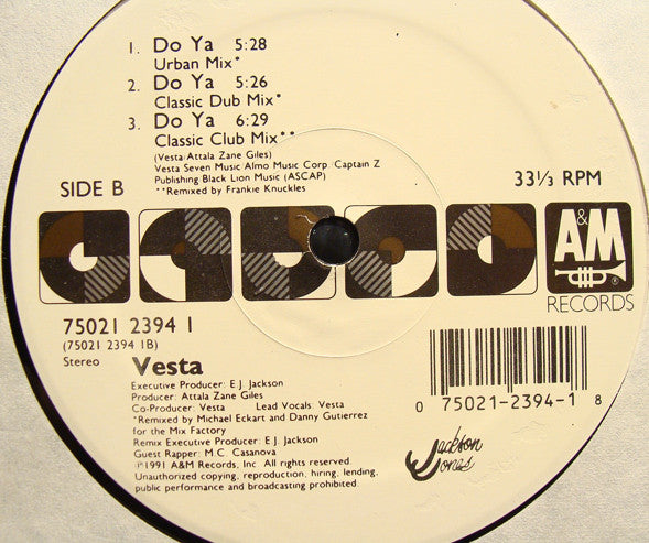 Vesta Williams : Do Ya (12", Single)