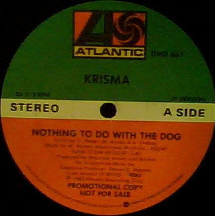 Krisma : Nothing To Do With The Dog (12", Promo)