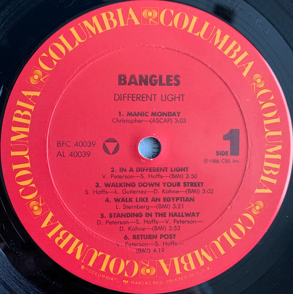 Bangles : Different Light (LP, Album, Car)