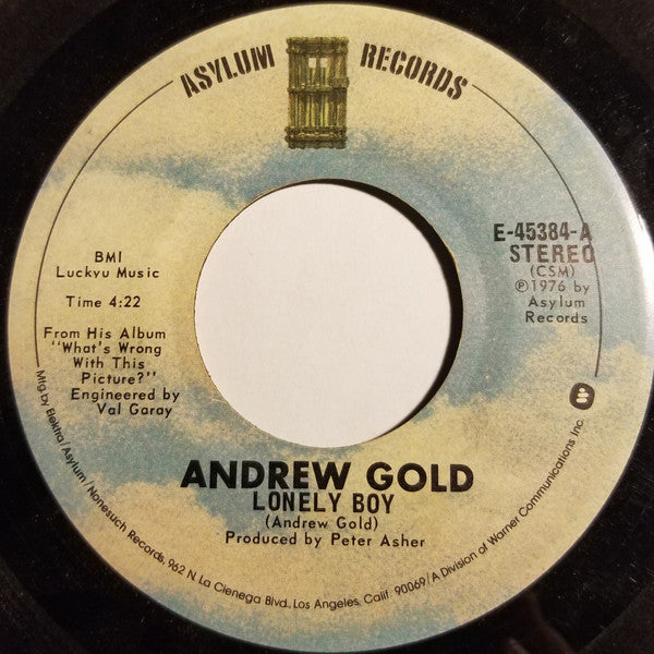 Andrew Gold : Lonely Boy (7", Single)