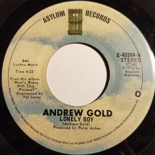 Andrew Gold : Lonely Boy (7", Single)