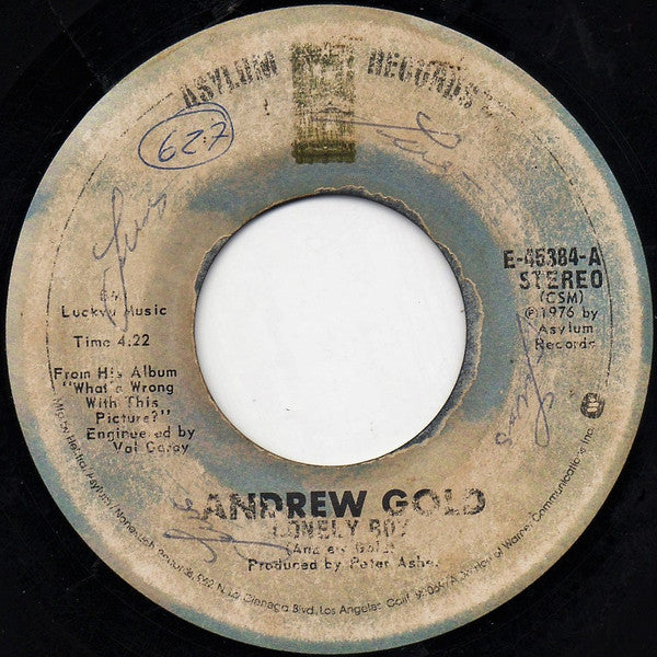 Andrew Gold : Lonely Boy (7", Single)