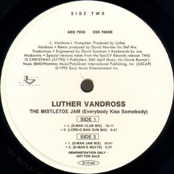 Luther Vandross : The Mistletoe Jam (Everybody Kiss Somebody) (12", Promo)