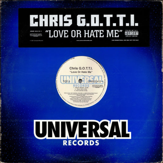 Chris G.O.T.T.I. : Love Or Hate Me (12", Promo)