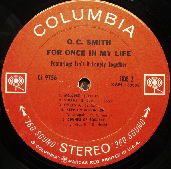 O.C.Smith* : For Once In My Life (LP, Album, Pit)