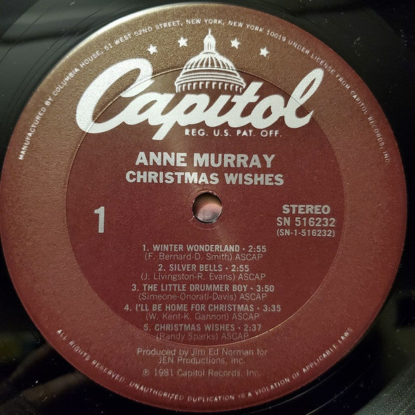 Anne Murray : Christmas Wishes (LP, Album, Club)