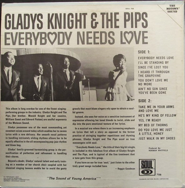 Gladys Knight And The Pips : Everybody Needs Love (LP, Album)