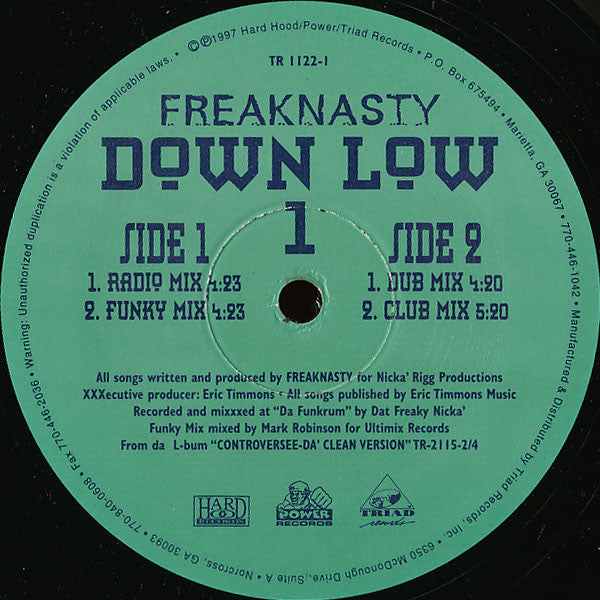 Freak Nasty : Down Low (12")