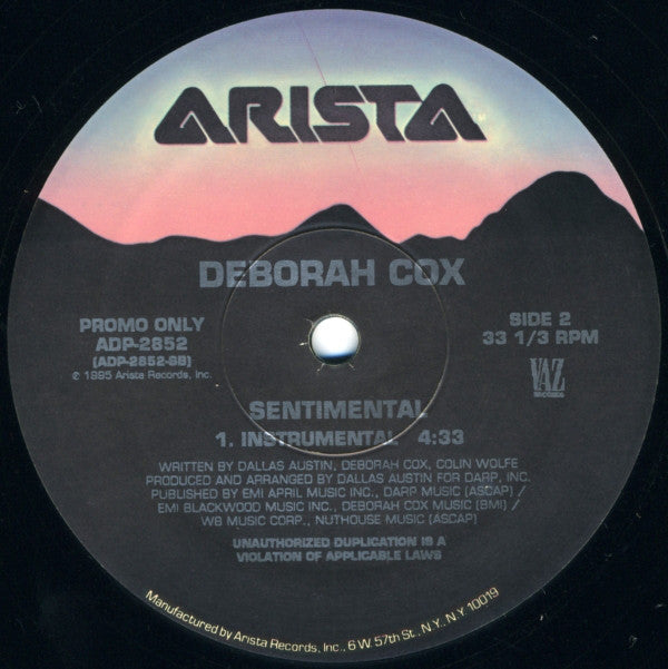 Deborah Cox : Sentimental (12", Promo)