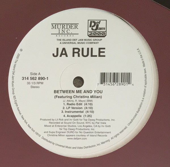 Ja Rule : Between Me And You (12")