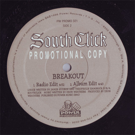 South Click : Rebel Slave / Breakout (12", Promo)