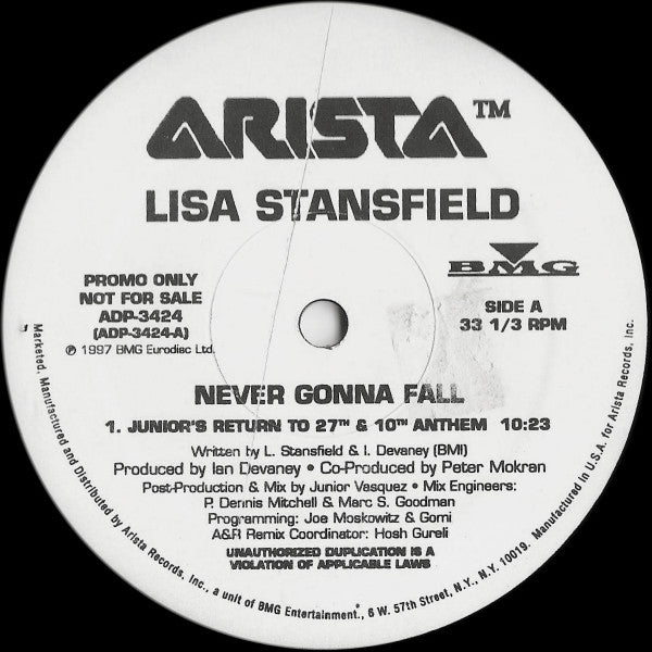 Lisa Stansfield : Never Gonna Fall (12", Promo)