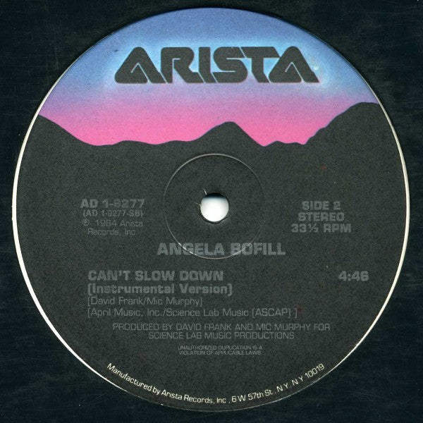 Angela Bofill : Can't Slow Down (12")