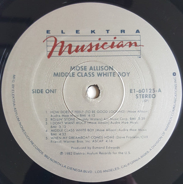 Mose Allison : Middle Class White Boy (LP, Album, Spe)