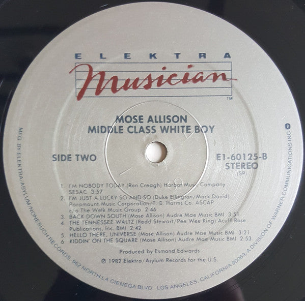 Mose Allison : Middle Class White Boy (LP, Album, Spe)