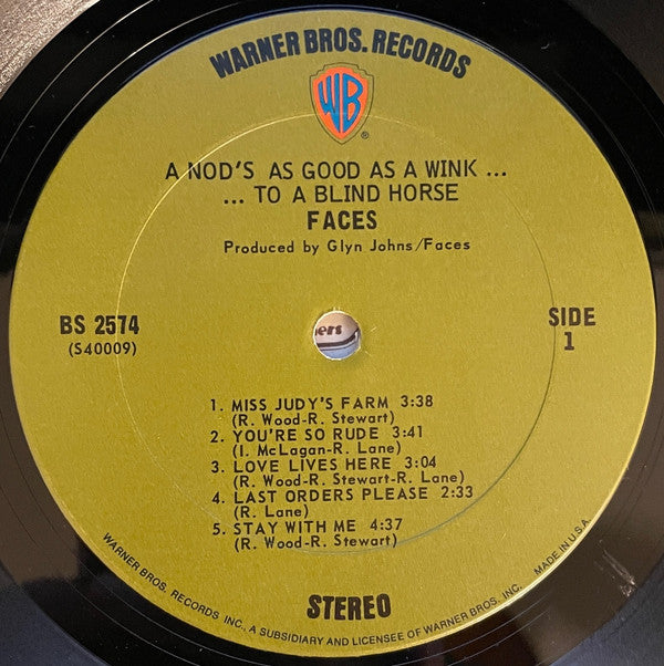 Faces (3) : A Nod Is As Good As A Wink...To A Blind Horse (LP, Album)