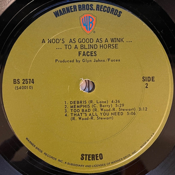 Faces (3) : A Nod Is As Good As A Wink...To A Blind Horse (LP, Album)