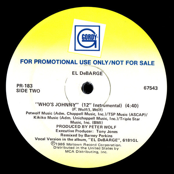 El DeBarge : Who's Johnny (12", Promo)