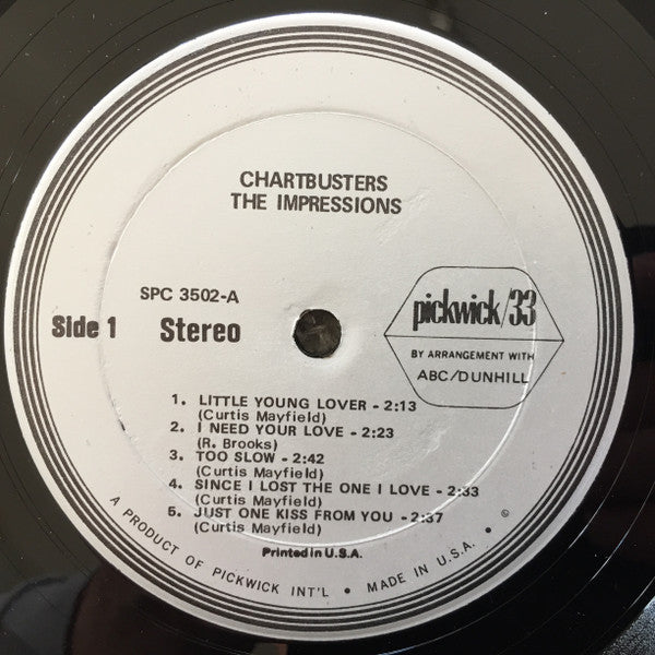 The Impressions : Chart Busters! (LP, Comp)