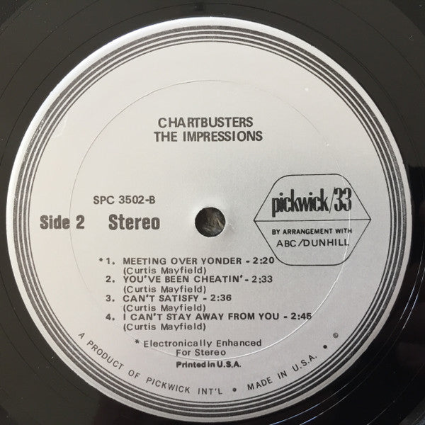 The Impressions : Chart Busters! (LP, Comp)