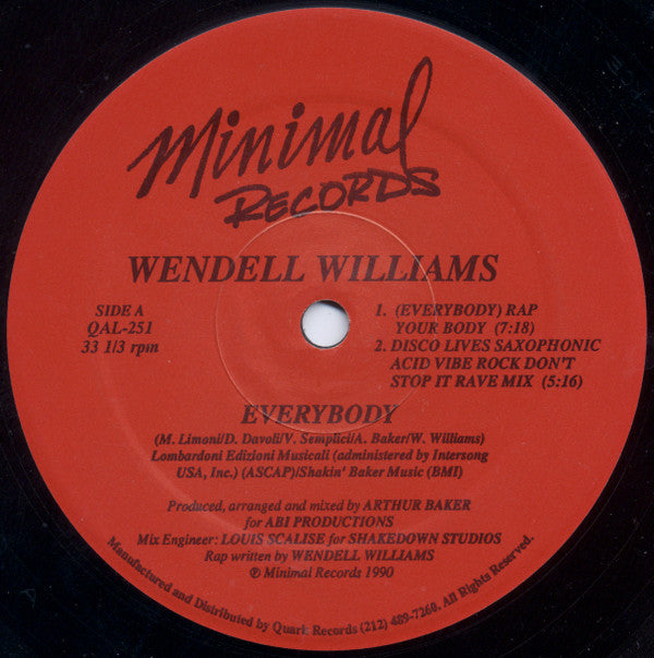 Wendell Williams : Everybody (12")