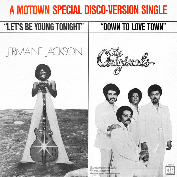 The Originals / Jermaine Jackson : Down To Love Town /  Let's Be Young Tonight (12", Single)