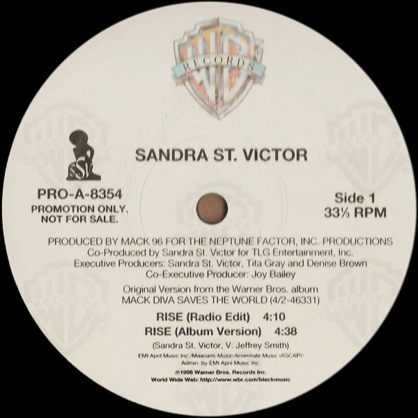 Sandra St. Victor : Rise (12", Promo)